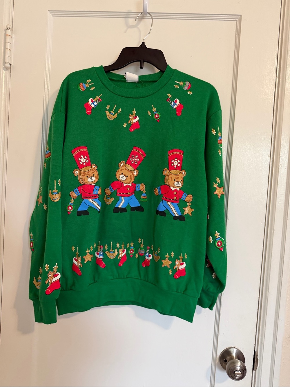 Vintage American Weekend Christmas Nutcracker Green Long sleeve Size Large